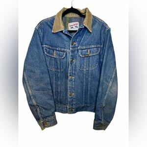 🔥 Vintage Lee Storm Rider Denim Jacket – Blanket Lined, Corduroy Collar🔥